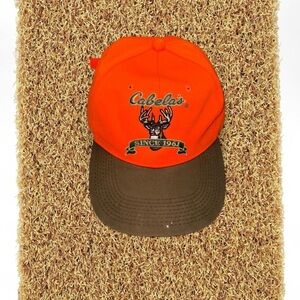 Cabela's Vibrant Orange and Brown Hat